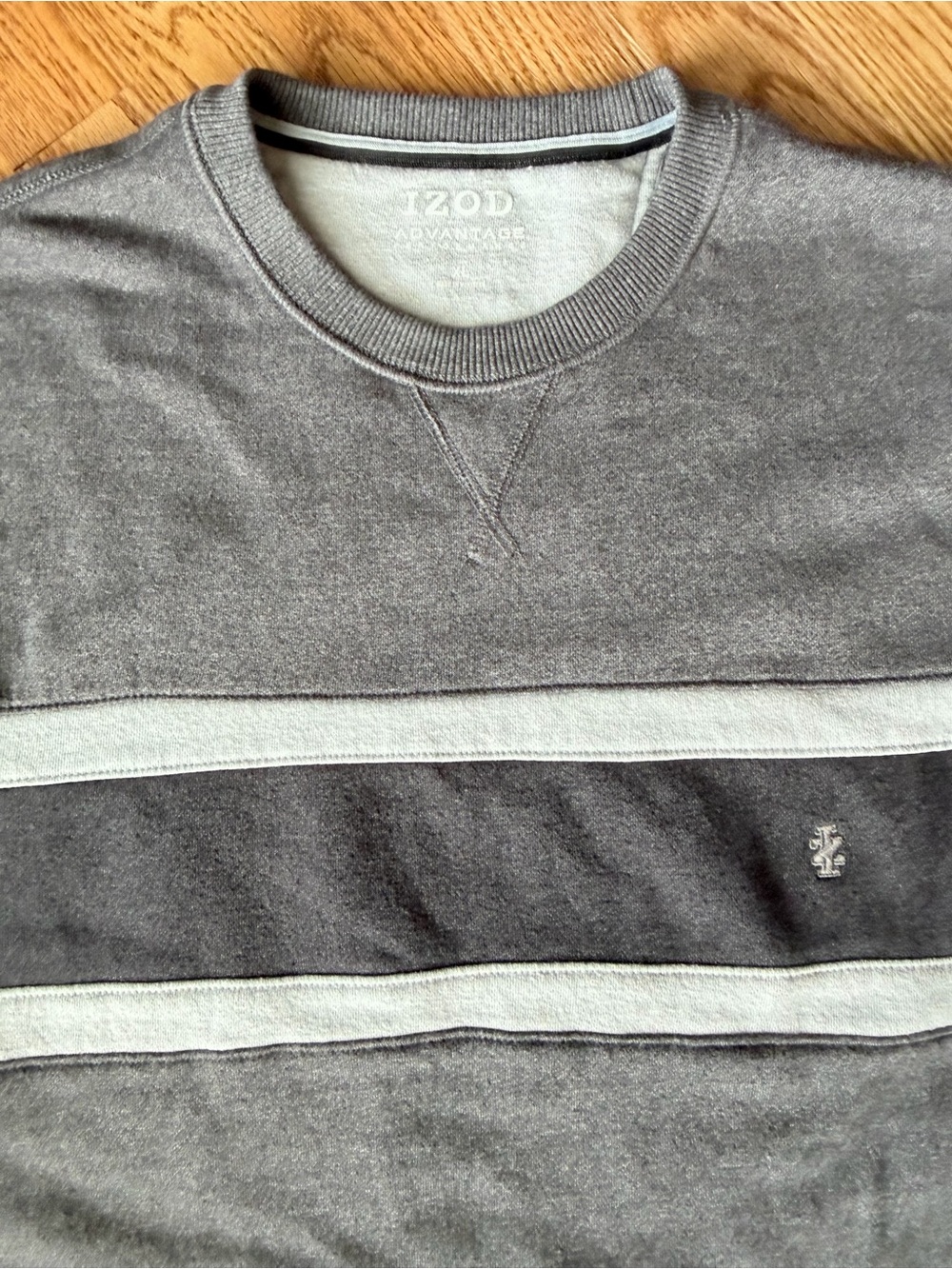 IZOD Advantage Mens Performance Gray Grey Crewneck Pullover Sweatshirt XL